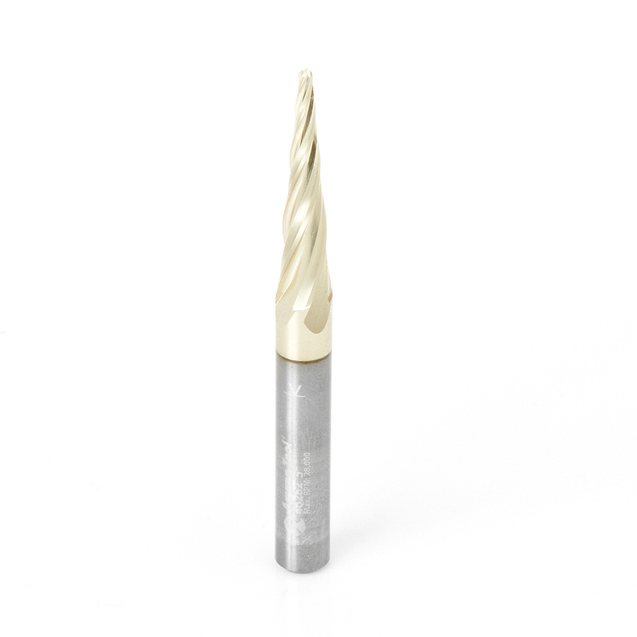 Amana Tool 46282 CNC 3D Carving 5.4 Deg Tapered Angle Ball Tip 1/16 Dia
