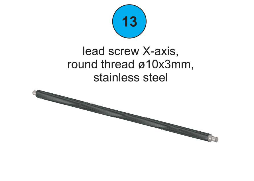 Lead Screw X-Axis 840 - Part #13 In Manual