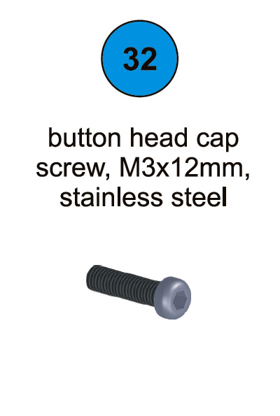 Button Head Cap Screw - M3 x 12mm - Part #32 In Manual