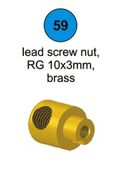 [80083] Lead Screw Nut - RG 10 x 3mm Brass - Part #59 In Manual