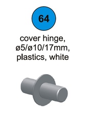[80088] Cover Hinge 5 x 10/17mm White - Part #64 In Manual