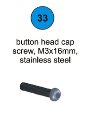 [80057] Button Head Cap Screw - M3 x 16mm - Part #33 In Manual
