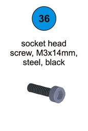 [80060] Socket Head Screw - M3 x 14mm Black - Part #36 In Manual