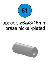 [80075] Spacer 6 x 3 x 15mm - Part #51 In Manual