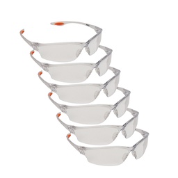 [10689-6] Clear Lens Scratch Resistant Framed Safety Glasses (Set Of 6)